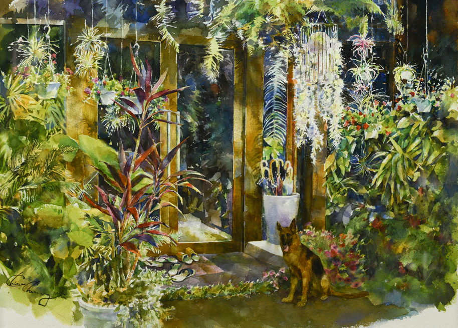 第十七屆 南投縣玉山美術獎 首獎 水彩類 張琹中 庭院
