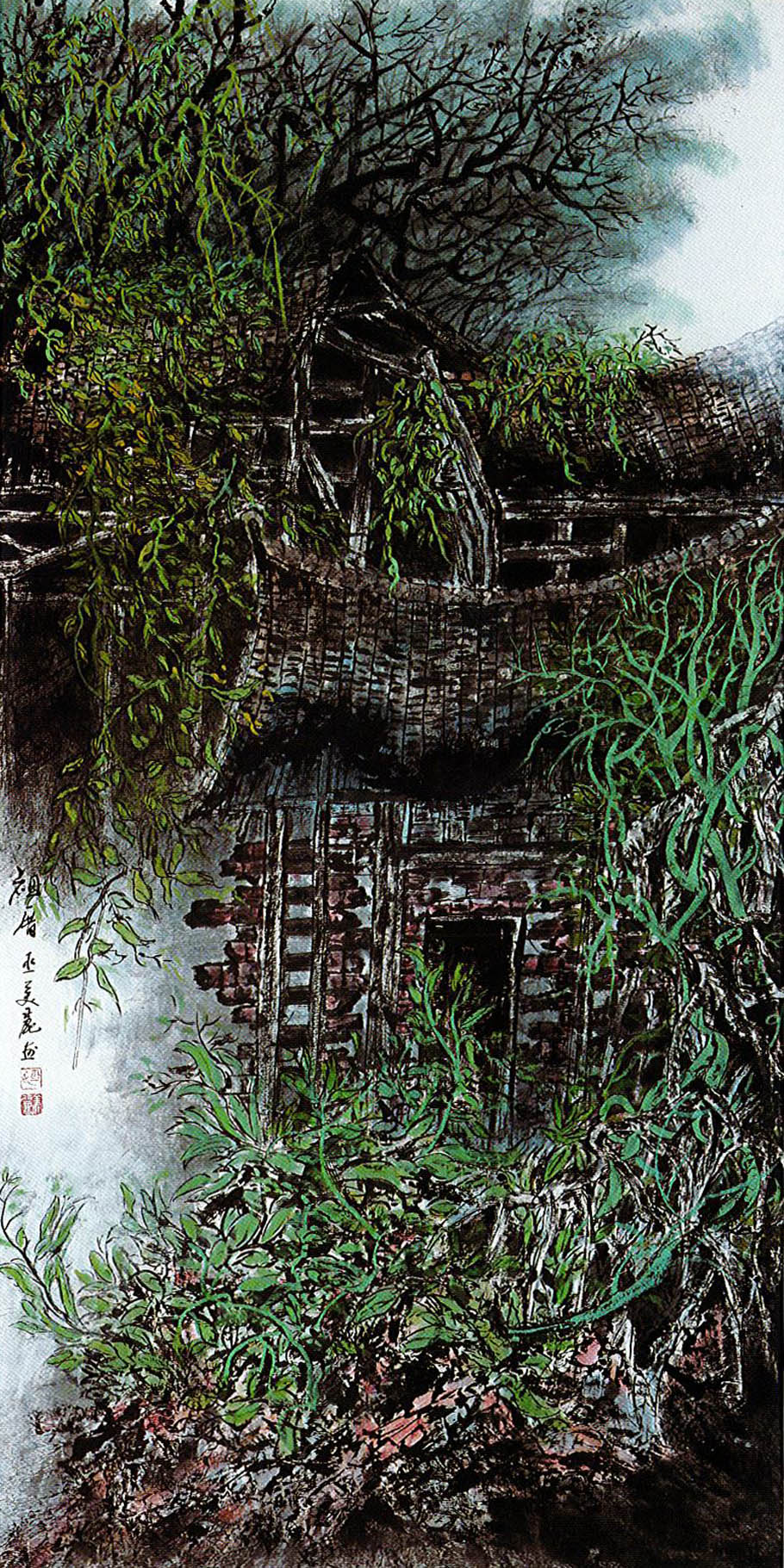 第十四屆 南投縣玉山美術獎 水墨類入選  巫美麗-祖厝 