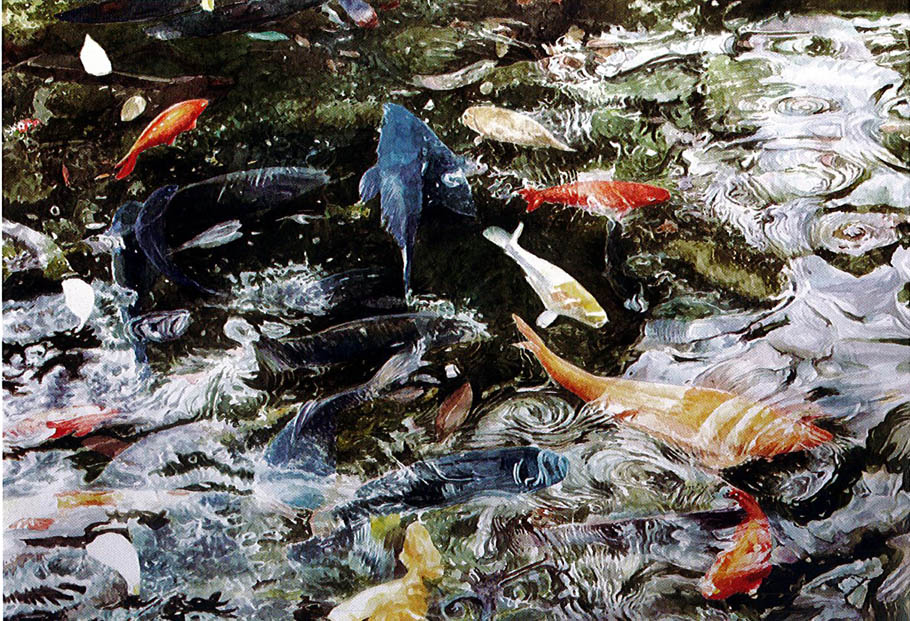 第十四屆 南投縣玉山美術獎 水彩類入選 湯嘉明-魚池好風光