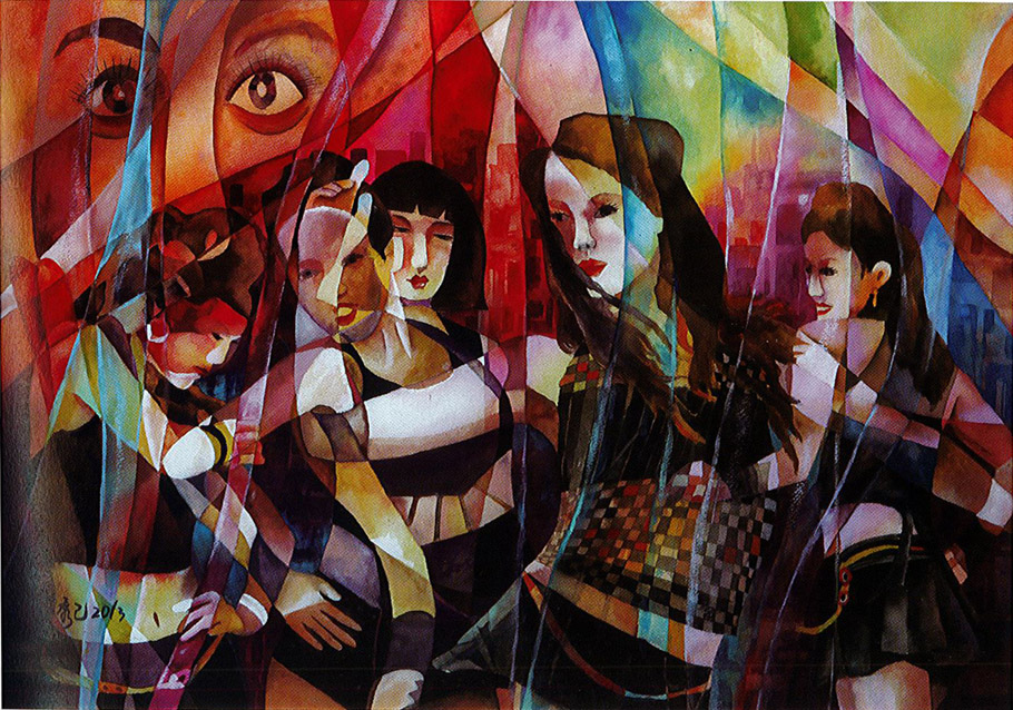 第十四屆 南投縣玉山美術獎  水彩類入選 何秀己-舞動青春 