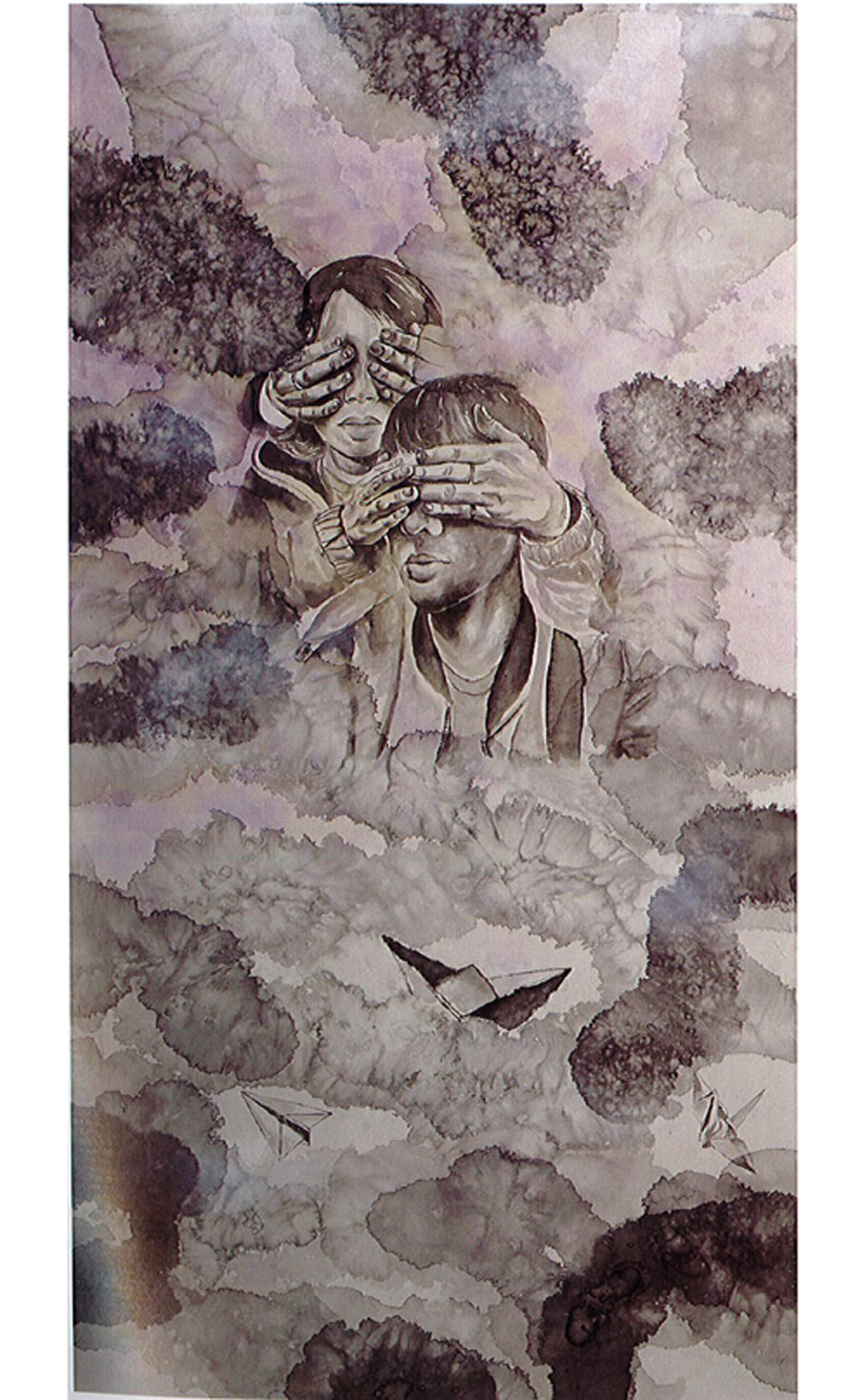 第十九屆 南投縣玉山美術獎 水墨膠彩類入選 陳永煜-是非是．非是非．請遮掩