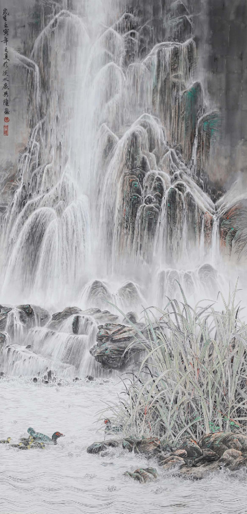 番鴨戲水