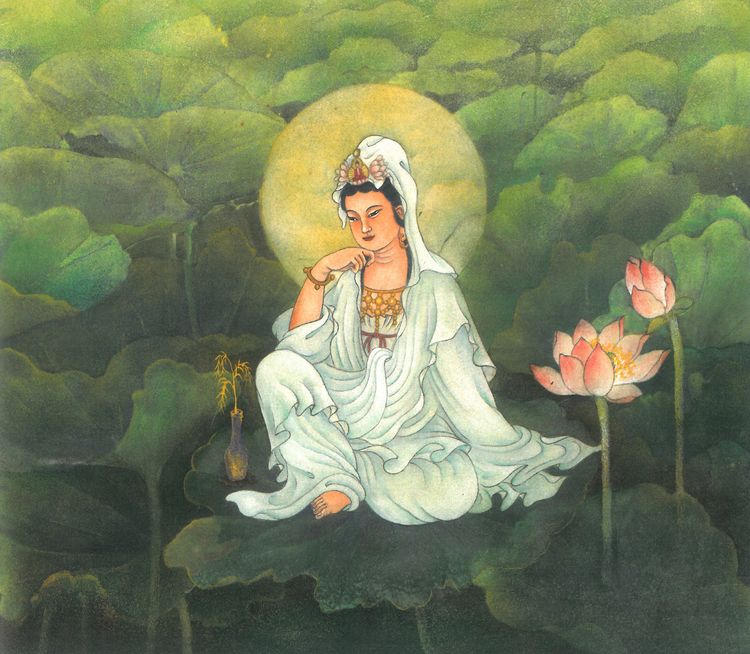 Image-謝秀英作品-滌塵觀自在 膠彩
